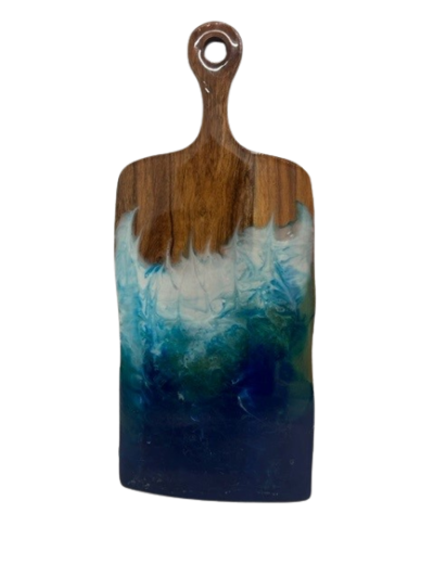 Resin serving board blue LG