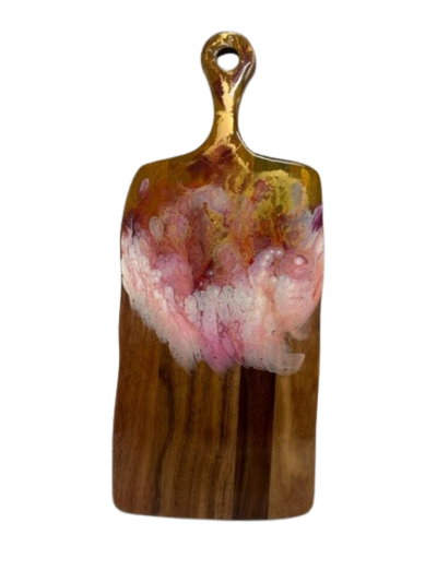 Resin serving board pink LG